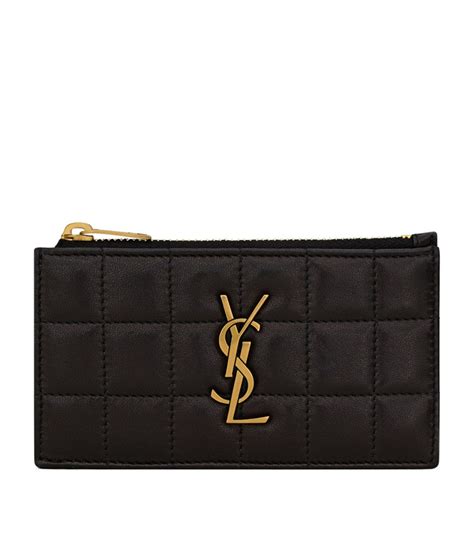 Saint Laurent Cassandre Matelassé Fragments Zipped Card 